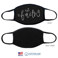 FAITH BLACK - 100% COTTON FACE MASK