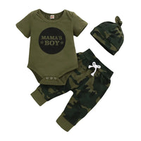 Newborn Baby Boy Summer Clothes Set Letters Short Sleeve Romper