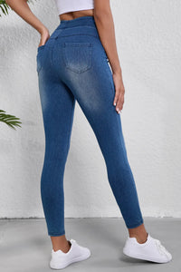 High Waist Skinny Jeans Trendsi