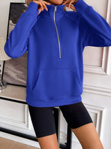 Ivy Lane Half Zip Raglan Sleeve Sweatshirt Trendsi