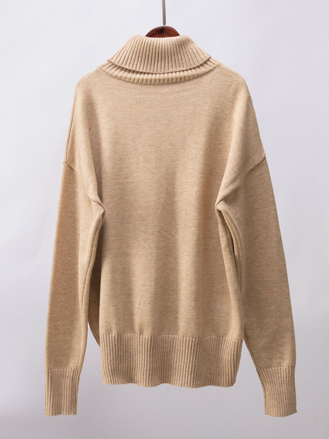 Turtleneck Long Sleeve Sweater Trendsi