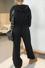 Full Size Drawstring Long Sleeve Jumpsuit Trendsi