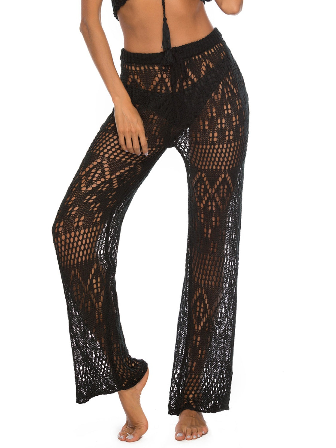 Cutout Straight Swim Pants Trendsi