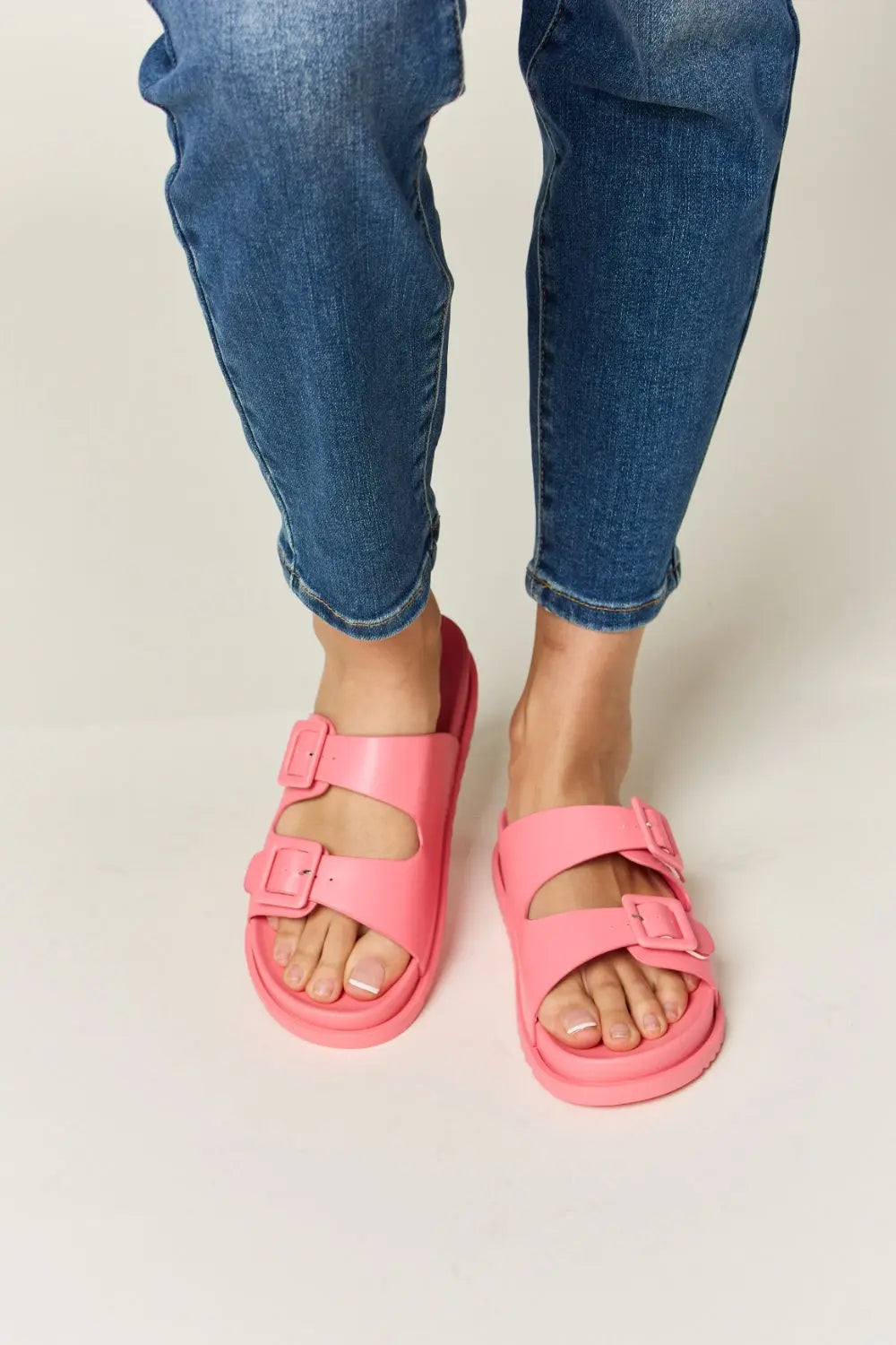 Legend Double Buckle Open Toe Sandals Trendsi