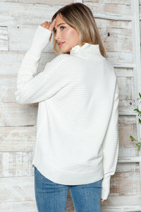 Half Zip Long Sleeve Knit Top Trendsi