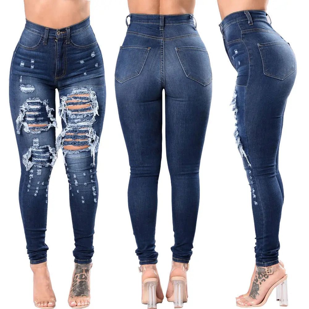 Women's ripped jeans pants Spocket