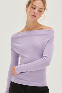 HYFVE Off Shoulder Ribbed Knit Top Trendsi