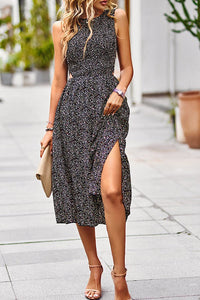 Smocked tiered midi dress