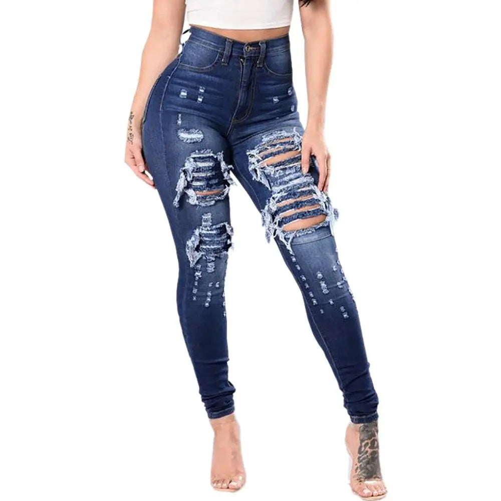 Women's ripped jeans pants Spocket