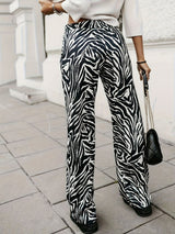 Full Size Animal Print Elastic Waist Pants Trendsi