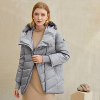 Hooded women winter coat Cotton warm parkas coat female Elegant causal Jade