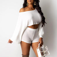 White two piece set elegant female romper Spring loose red