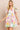 Floral Printed Dress in Blush | V Neckline Button Down Mini Dress