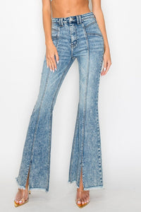 HIGH RISE SUPER STRETCH FLARE W/SEAMED FRONT JEANS
