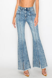 HIGH RISE SUPER STRETCH FLARE W/SEAMED FRONT JEANS