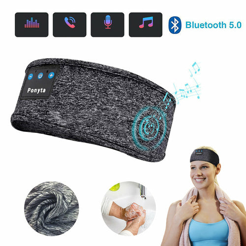 Wireless Bluetooth Sleeping Headphones Sports Headband Eye Mask Pink Iolaus