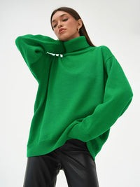 Turtleneck Long Sleeve Sweater Trendsi