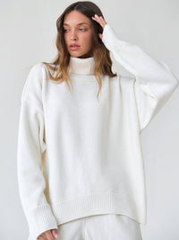 Turtleneck Long Sleeve Sweater Trendsi