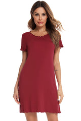 Round Neck Short Sleeve Lounge Dress Trendsi