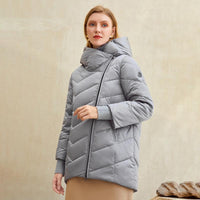 Hooded women winter coat Cotton warm parkas coat female Elegant causal Jade