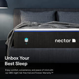 Nectar Queen Mattress 12 Inch - Medium Firm Gel Memory Foam - Cooling Comfort Technology - 365-Night Trial - Forever Warranty,White Nectar