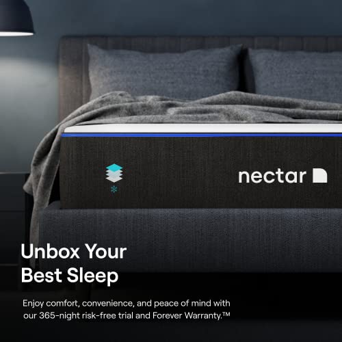 Nectar Queen Mattress 12 Inch - Medium Firm Gel Memory Foam - Cooling Comfort Technology - 365-Night Trial - Forever Warranty,White Nectar