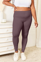 Double Take Wide Waistband Sports Leggings Trendsi