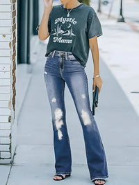 Distressed Bootcut Jeans with Pockets Trendsi