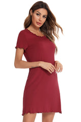 Round Neck Short Sleeve Lounge Dress Trendsi