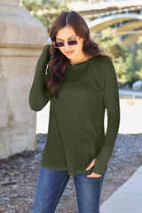 Basic Bae Full Size Round Neck Long Sleeve T-Shirt Trendsi