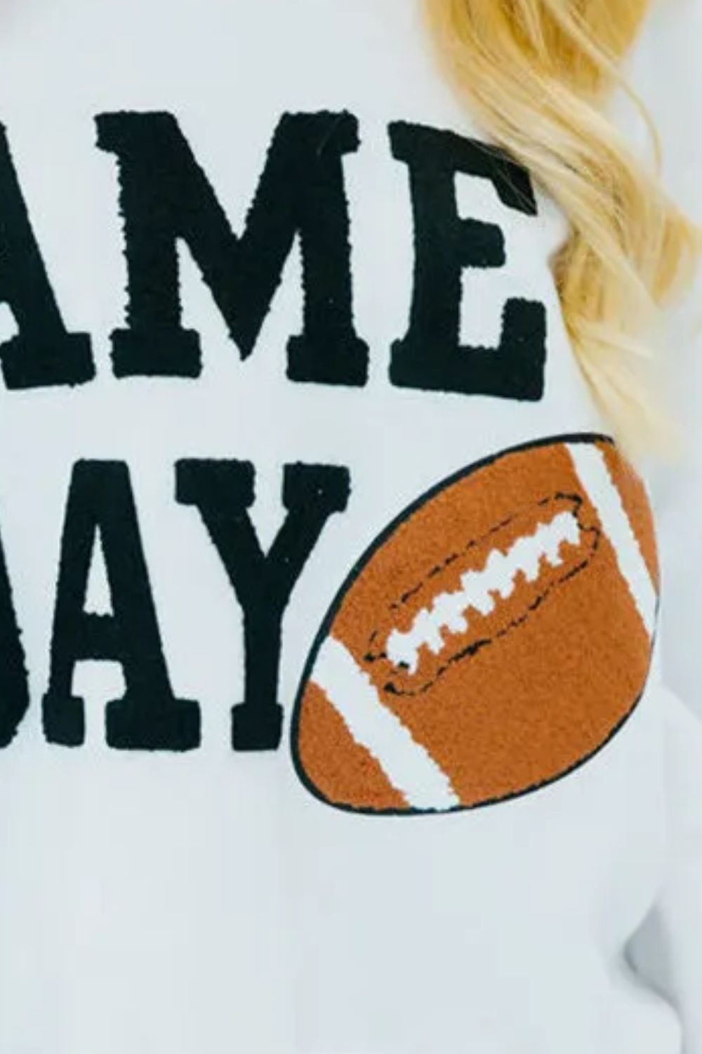 GAME DAY Round Neck Long Sleeve Sweatshirt Trendsi