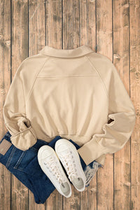 Half Zip Long Sleeve Sweatshirt Trendsi