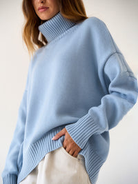 Turtleneck Long Sleeve Sweater Trendsi