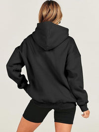 Dropped Shoulder Long Sleeve Hoodie Trendsi