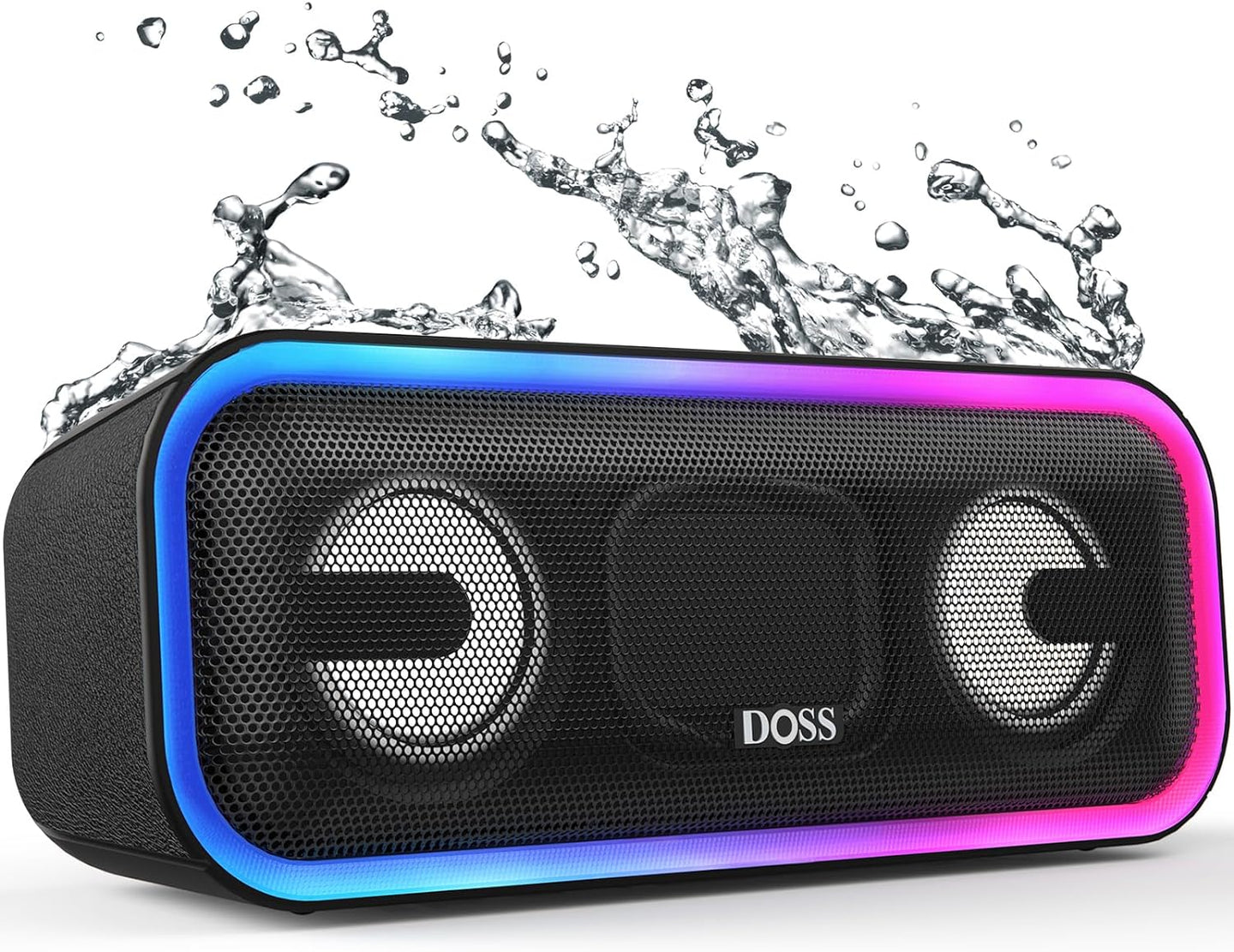 Soundbox Pro+ Bluetooth Speaker with 24W Stereo Sound, Extra Bass, IPX6 Waterproof, 15H Playtime, Wireless Stereo Pairing, Multi-Colors Light, Portable Speaker for Outdoor, Home, Party, Beach