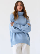 Turtleneck Long Sleeve Sweater Trendsi