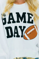 GAME DAY Round Neck Long Sleeve Sweatshirt Trendsi