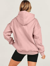 Dropped Shoulder Long Sleeve Hoodie Trendsi