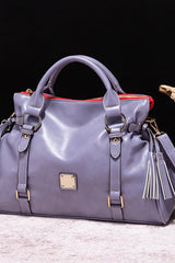 PU Leather Handbag with Tassels Trendsi