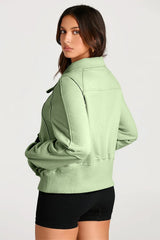 Half Zip Long Sleeve Sweatshirt Trendsi