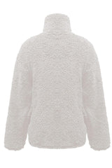 Fuzzy Turtleneck Long Sleeve Sweatshirt Trendsi