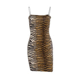 Animal print sexy short party dress Women winter mini bodycon Jade