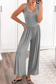 Full Size Scoop Neck Wide Strap Jumpsuit Trendsi