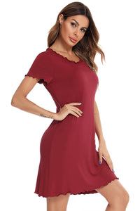 Round Neck Short Sleeve Lounge Dress Trendsi