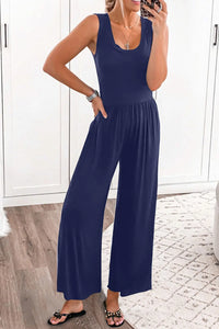 Full Size Scoop Neck Wide Strap Jumpsuit Trendsi