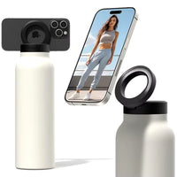 Insulated Water Bottle Compatible Magsafe Water Bottle with Phone Holder,Stainless Steel Water Bottle with Magnetic Phone Tripod