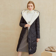 Hooded parkas coat women New warm cotton long winter coat jacket Jade