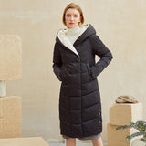 Hooded parkas coat women New warm cotton long winter coat jacket Jade