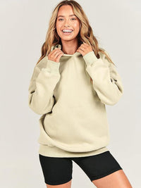 Dropped Shoulder Long Sleeve Hoodie Trendsi