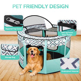 Large Dog Playpen, 44" Diameter 24" Height Pet Playpen, Heavy Duty Portable Exercise Pen Tent for Dog, Cat, Rabbit, Foldable Indoor Outdoor Travel Use, Come with Carrying Case